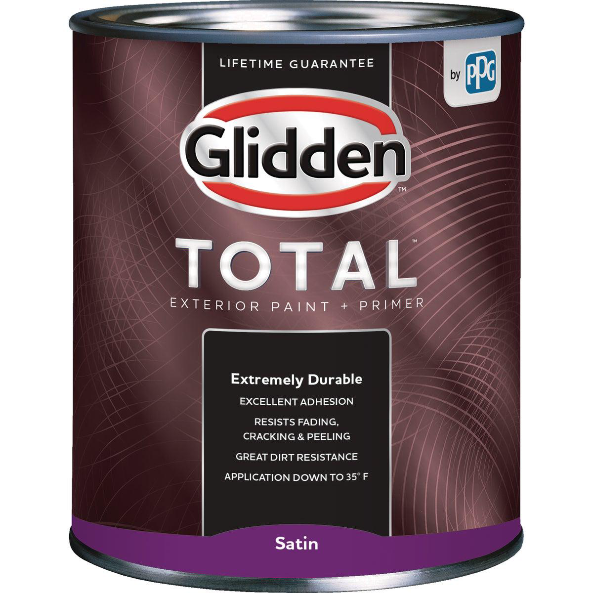 Glidden Total Exterior Paint Primer Satin Ultra Deep Base Quart