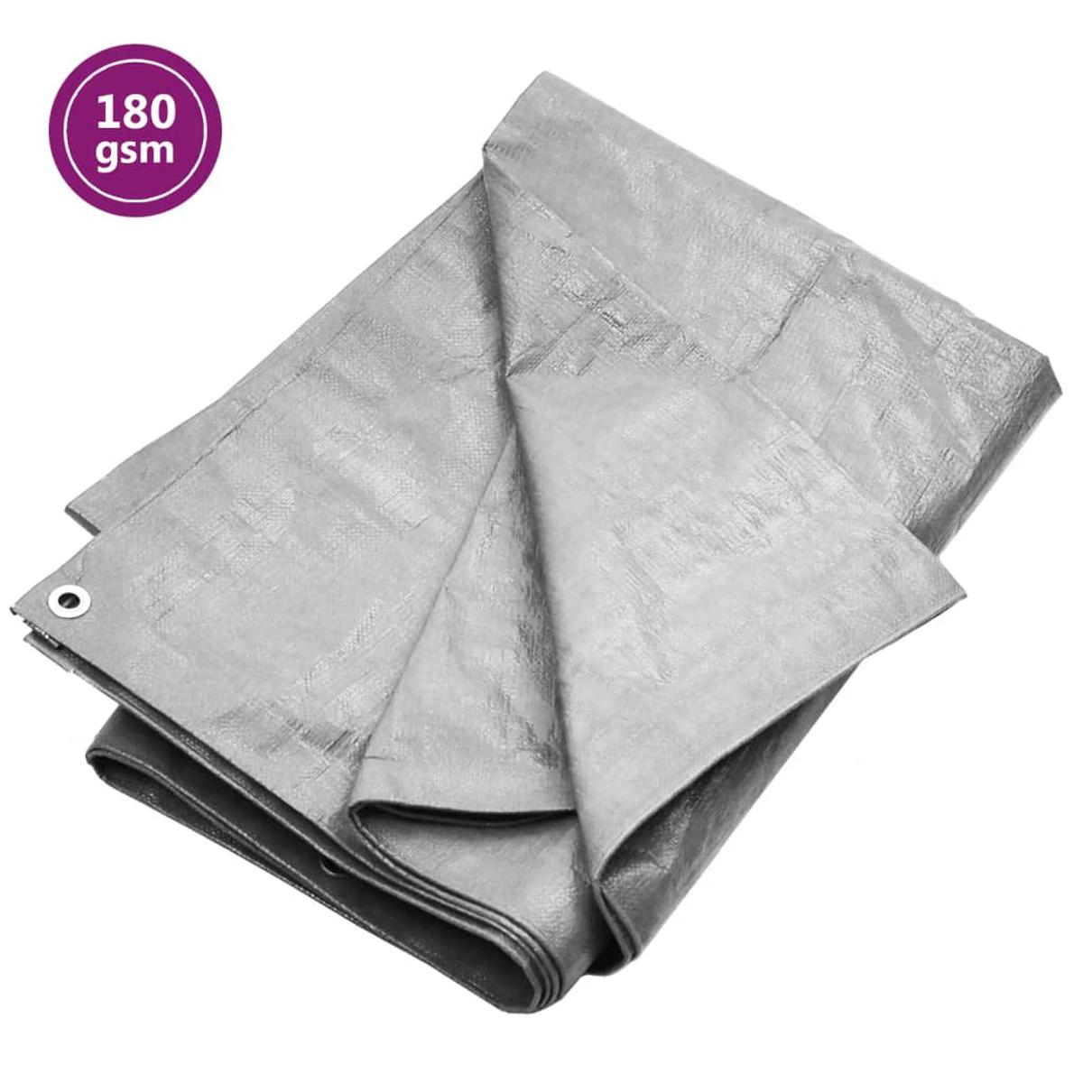 Berkfield Tarpaulin 180 g/m__ 8x12 m Grey HDPE
