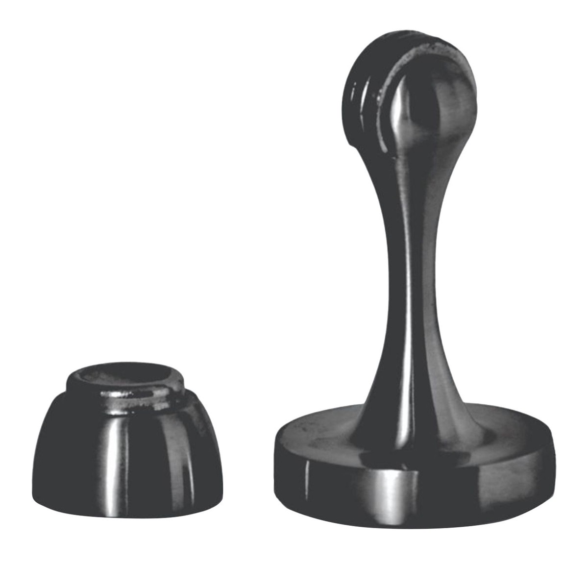 Magnetic door stop silva matte black 75mm