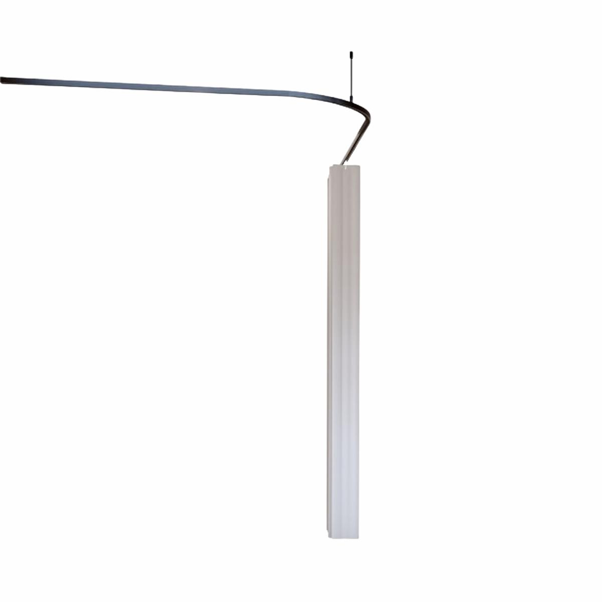 Metlam 1600mm L Bend Shower Curtain Track System In Designer Black