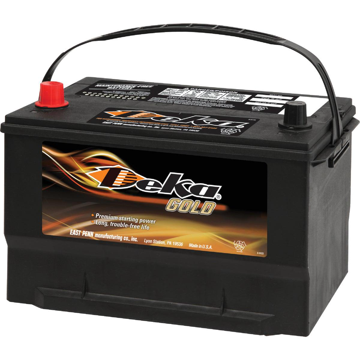 Deka Gold 12-Volt 850 CCA Automotive Battery Top Post Left Front Positive Terminal