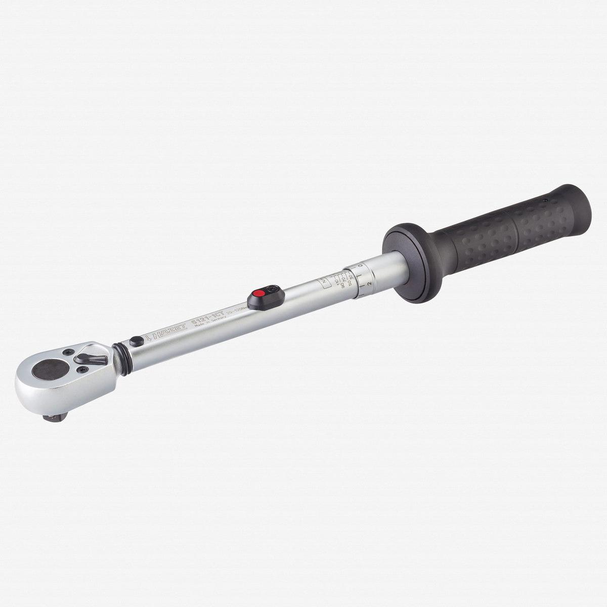 Hazet 6121-1CTCAL Torque Wrench, DAkkS-certified, 1/2" Drive, 20-120 Nm with HiPer Reversible Ratchet