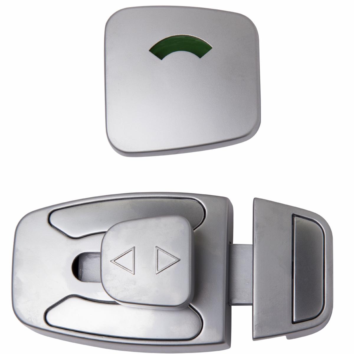 Metlam Sera Slide Lock And Indicator Set In Satin Chrome Plate