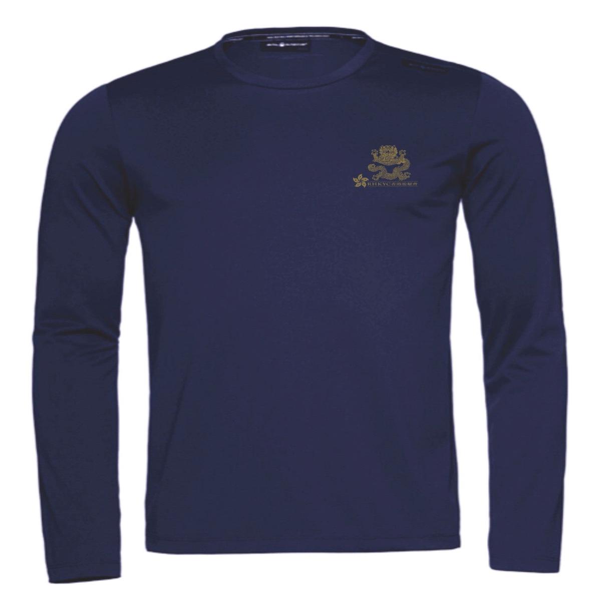 Sail Racing Spray Technical Long Sleeve Tee with Print Gold Color Logo - NAVY | XXL
