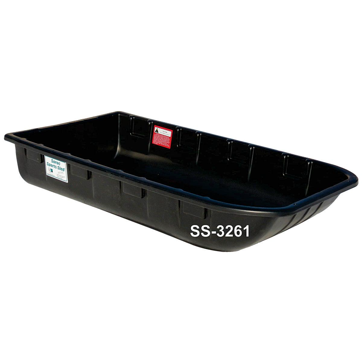 Soroc 32 in x 61 in Black Poly Sport Snow Sled