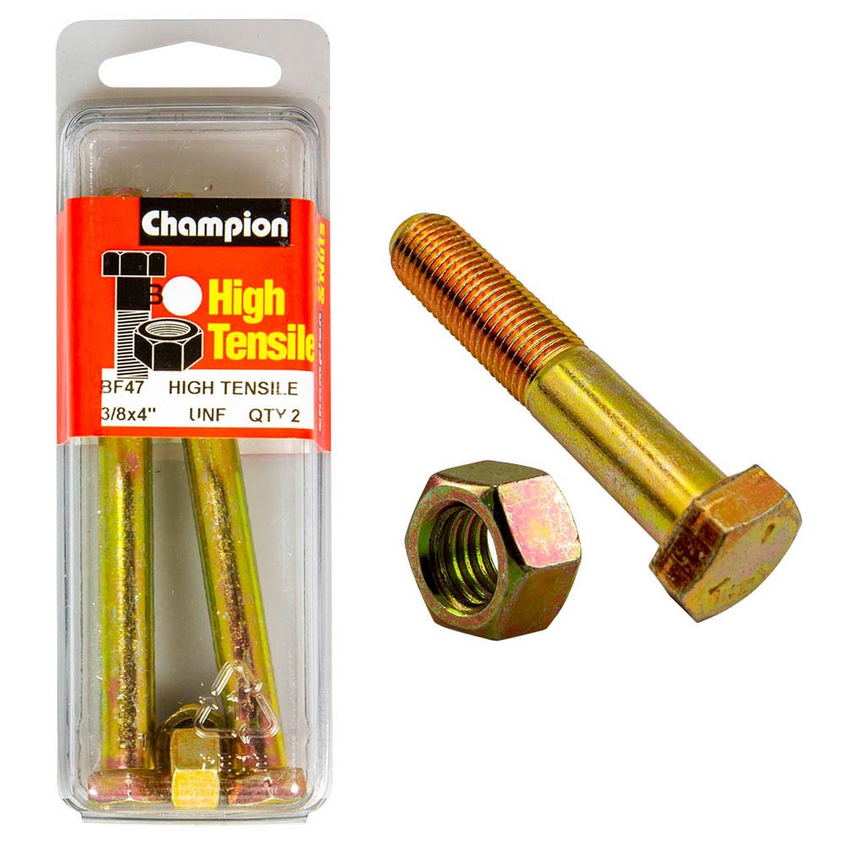 Champion 4in x 3/8in Bolt And Nut (B) - GR5