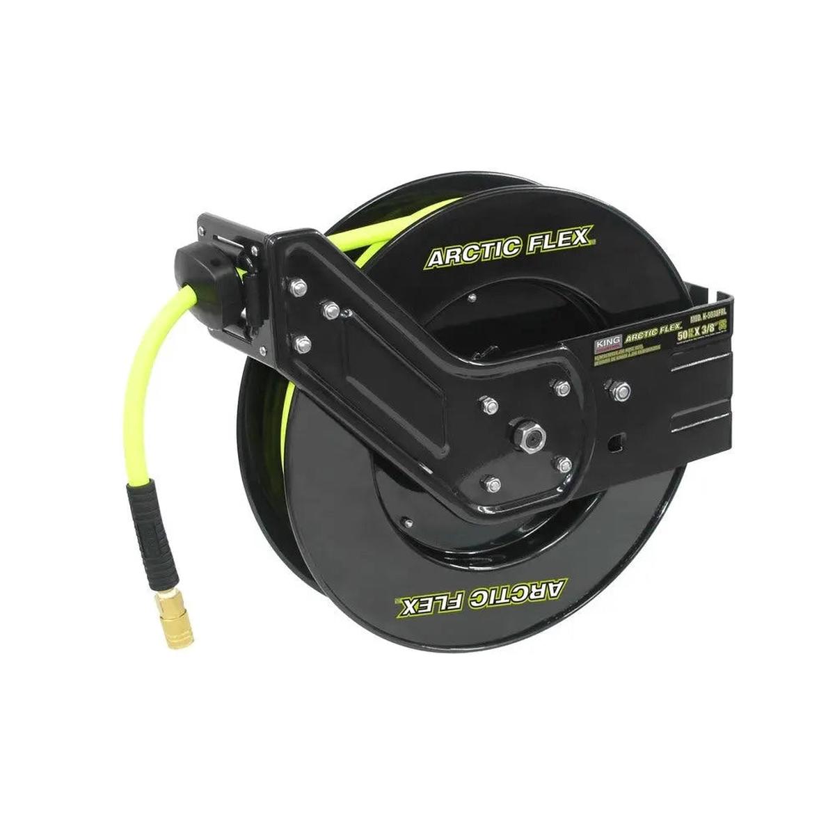 KING CANADA K-5038FRL - 3/8" x 50' Retractable Air Hose Reel w/Hose (Max. 300 PSI / (-40C to 65C))