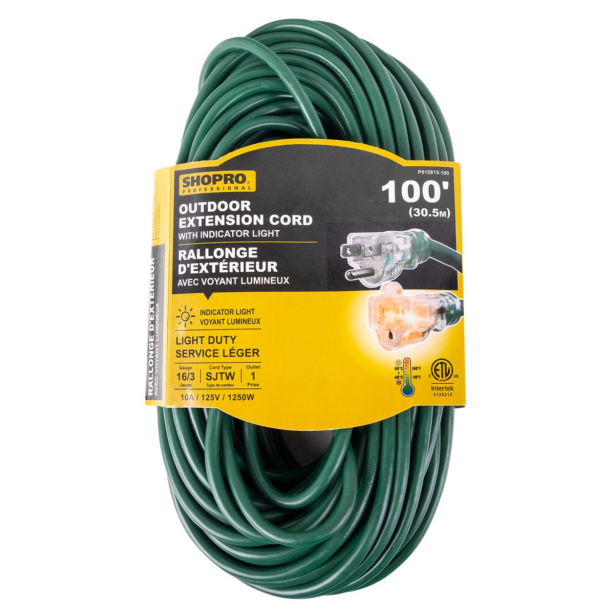 100' EXTENSION CORD GREEN