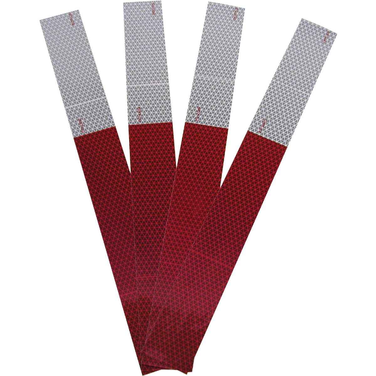 Peterson 2 In W x 18 In L Red 038 White Striped Reflective Tape (4-Pack)