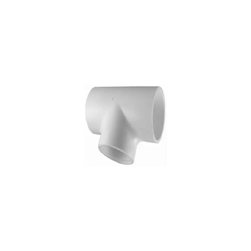 Pipe Tee, Slip x Slip x Thread, White, 3/4-In.
