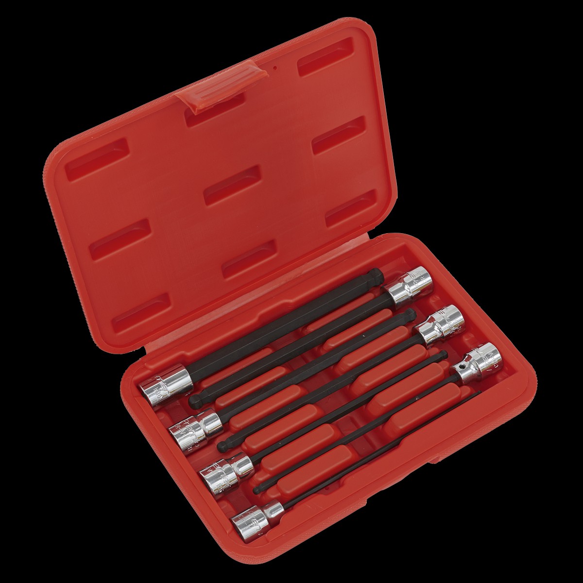 Sealey AK62257 7pc 3/8"Sq Drive Ball-End Hex Socket Bit Set