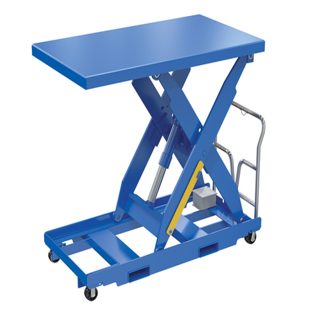 Vestil Portable Steel Hydraulic Lift Table - 36x48 In - 1000 Lb Capacity - Blue - EHLTP-3648-1-48-A4
