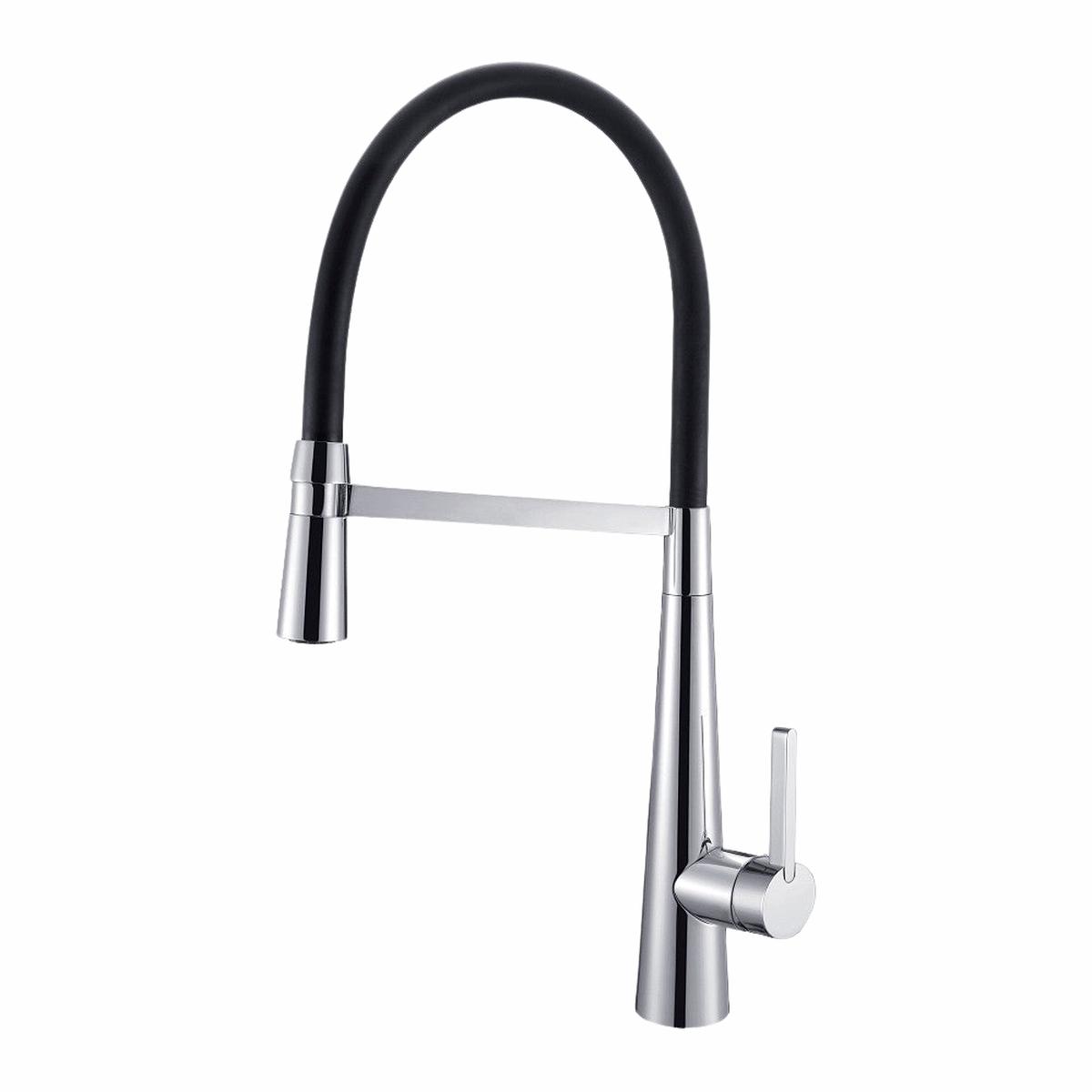 Arcisan Kitchen Sink Mixer with Nozzle On Black Hose Chrome