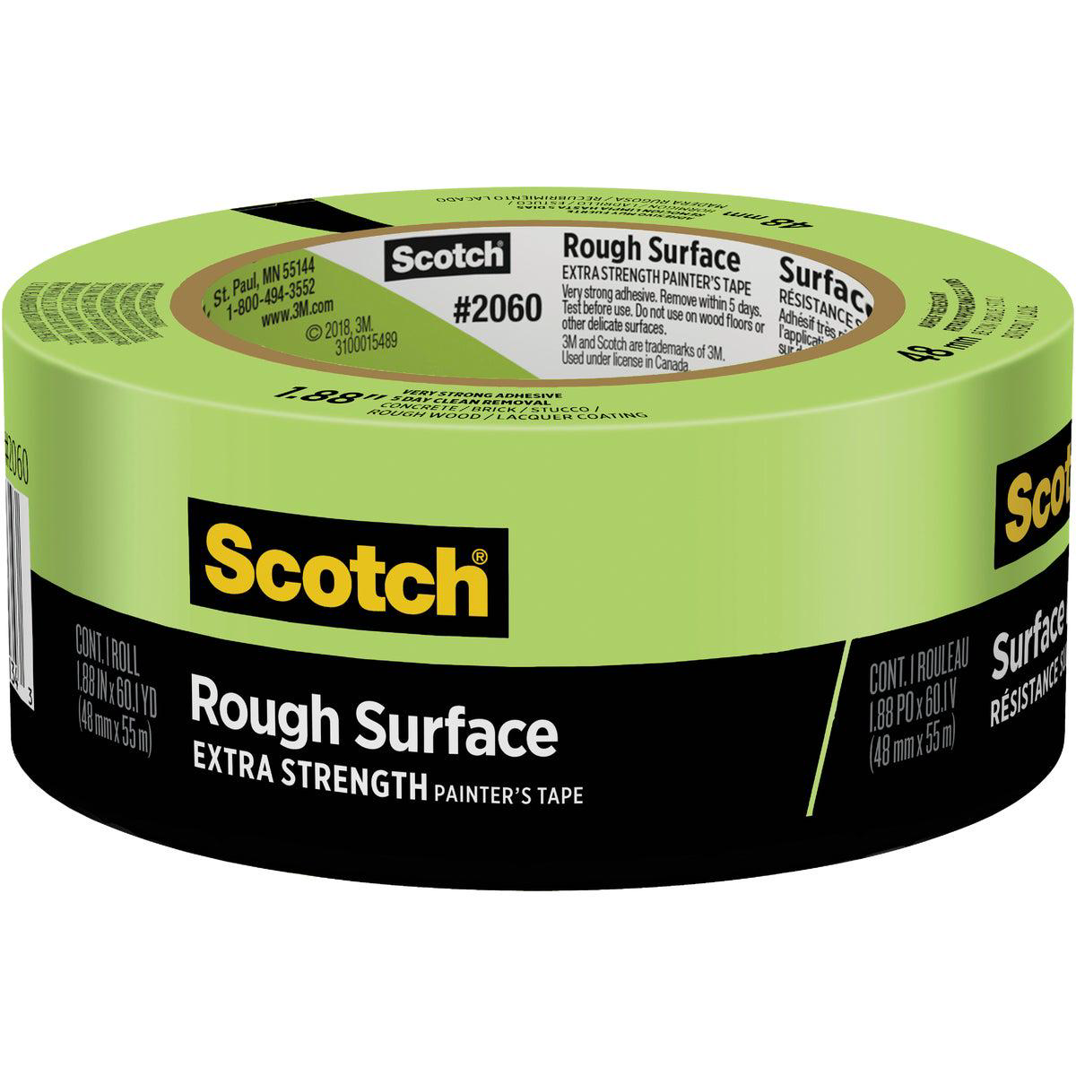 3M Scotch Green 188 In x 601 Yd Rough Surface Painter8217s Tape