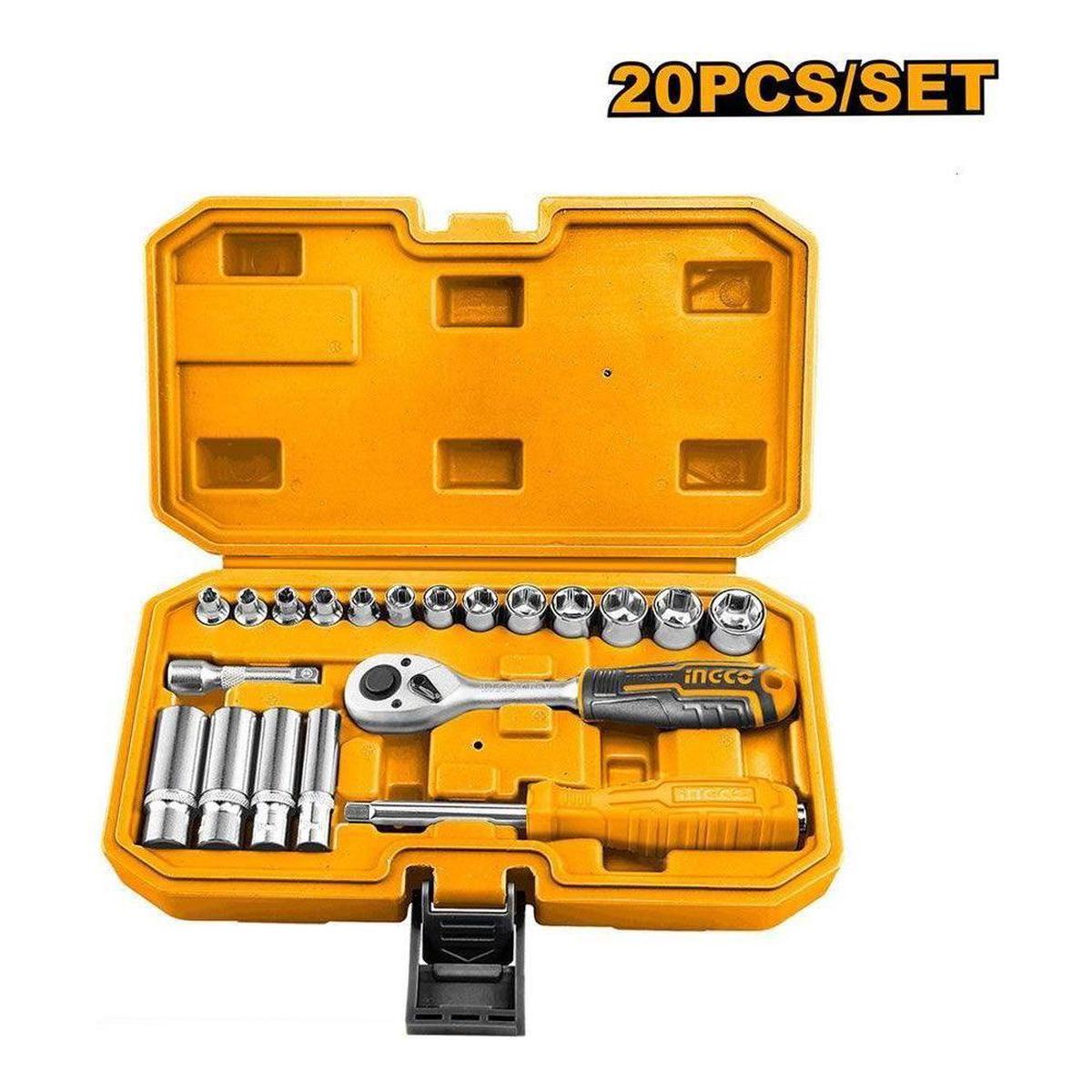 Ingco HKTS14201 1/4" Socket 20Pcs Set