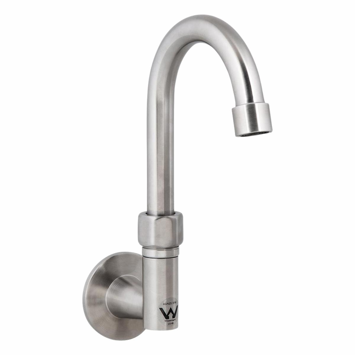 3monkeez Stainless Steel Wall Elbow with 7-inch Gooseneck Swivel Spout