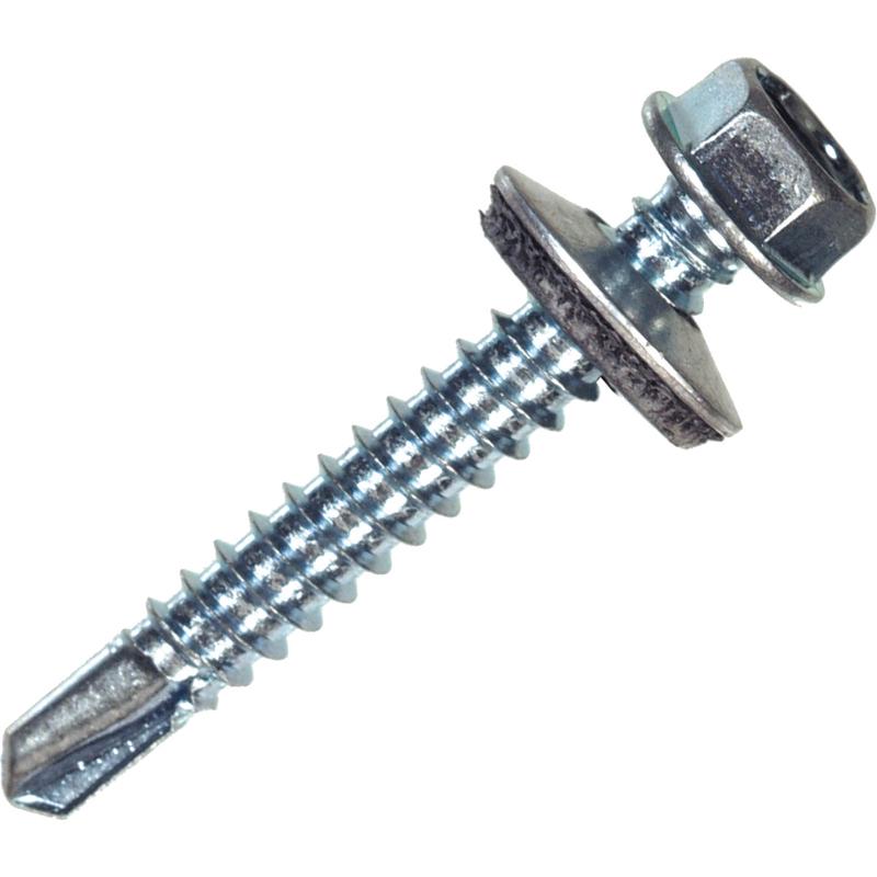 Hillman #12 - 14 x 1 In. Washer Head Self-Drilling Sheet Metal Screw (100 Ct.)