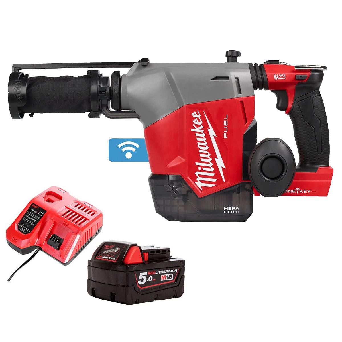 Milwaukee M18FHAFOH16-0 18V Brushless SDS+ Hammer Drill with 1 x 5.0Ah Battery & Charger