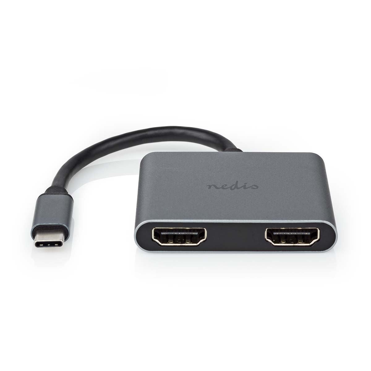 USB Adapter USB 3.2 Gen 1 USB-C Male 2x HDMI 0.10m Round Nickel Plated Envelope