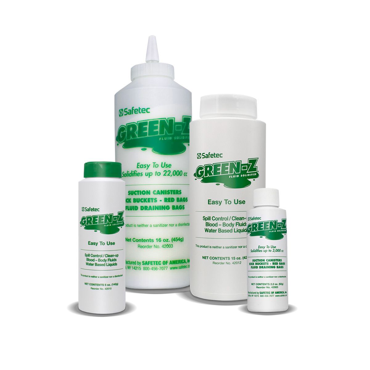 Green-Z Spill Control Solidifier Single/Multi-Use Bottles 5oz