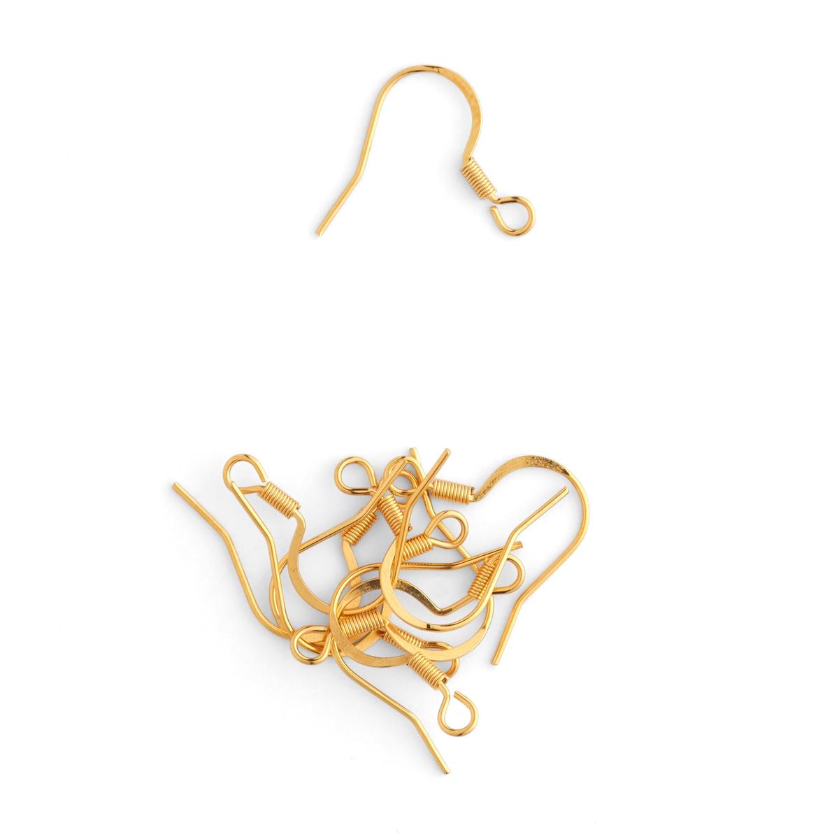 T Stainless Steel Earring Hooks 10 Pack - 18K Gold Plated Stainless Steel