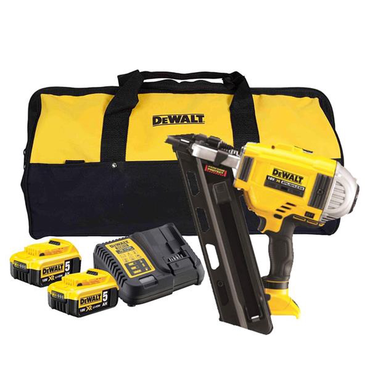 DeWalt 18v DCN692P2 XR 2-Speed First Fix Nailer 90mm(x2 5Ah)