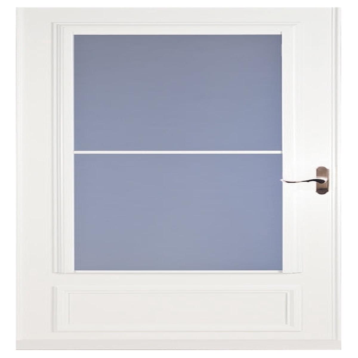 Larson Screen Away 830-82-031 Series Storm Door, 32 in W Opening, 81 in H Opening, Wood Frame, Brushed nickel
