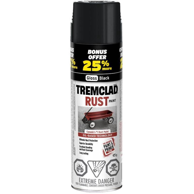 Oil Based Rust Spray Paint - Gloss Black, 425 g