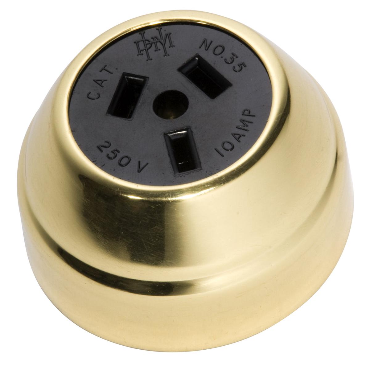 Tradco Federation Socket Polished Brass Black 5476