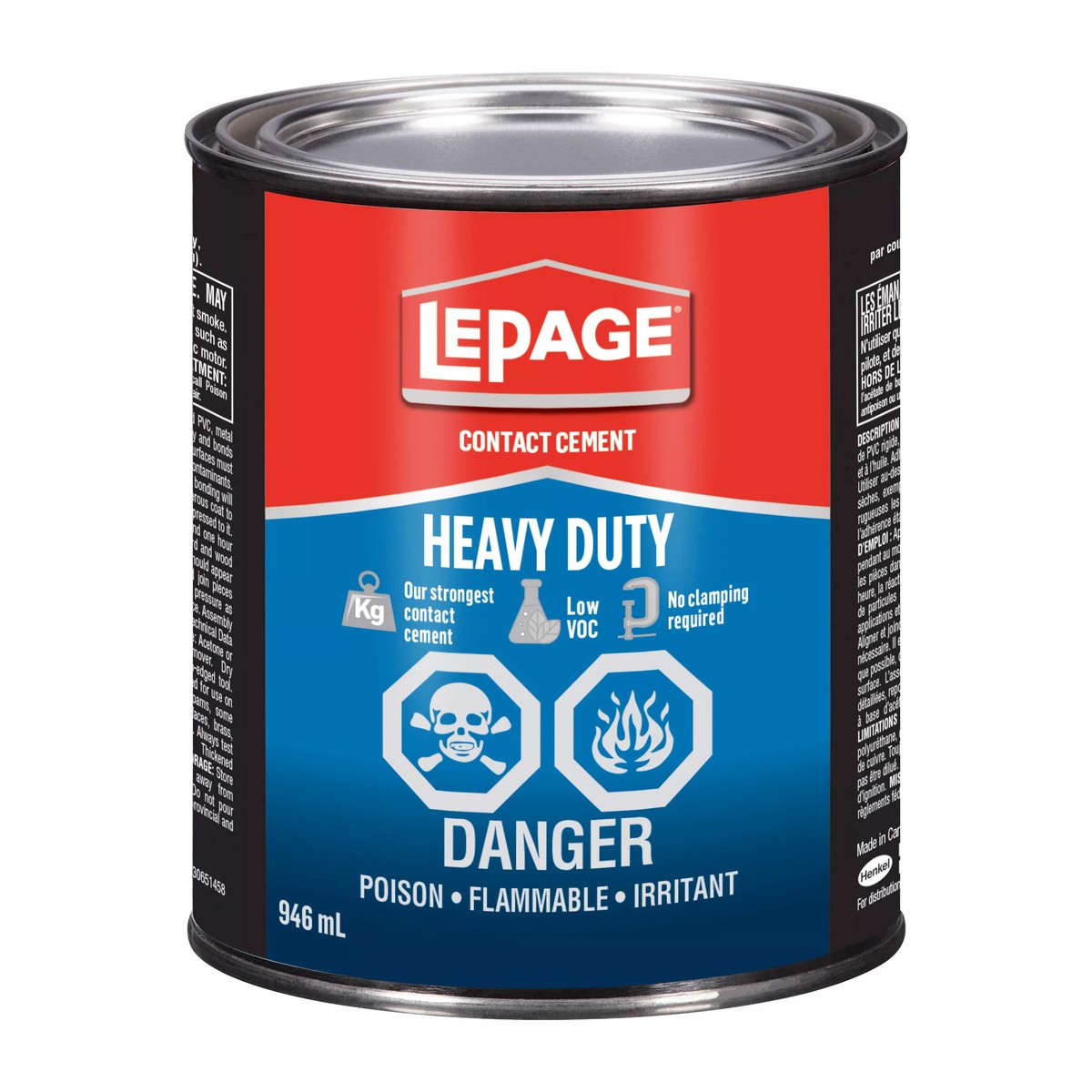LEPAGE Heavy Duty Contact Cement Low VOC 946 mL