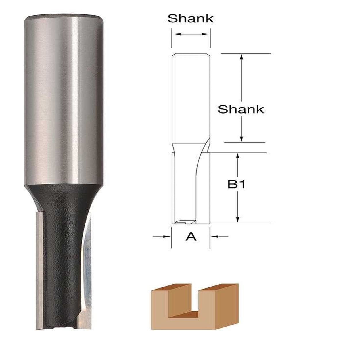 TruaCut TM1412 12.0mm Straight 2 Flute Router Bit