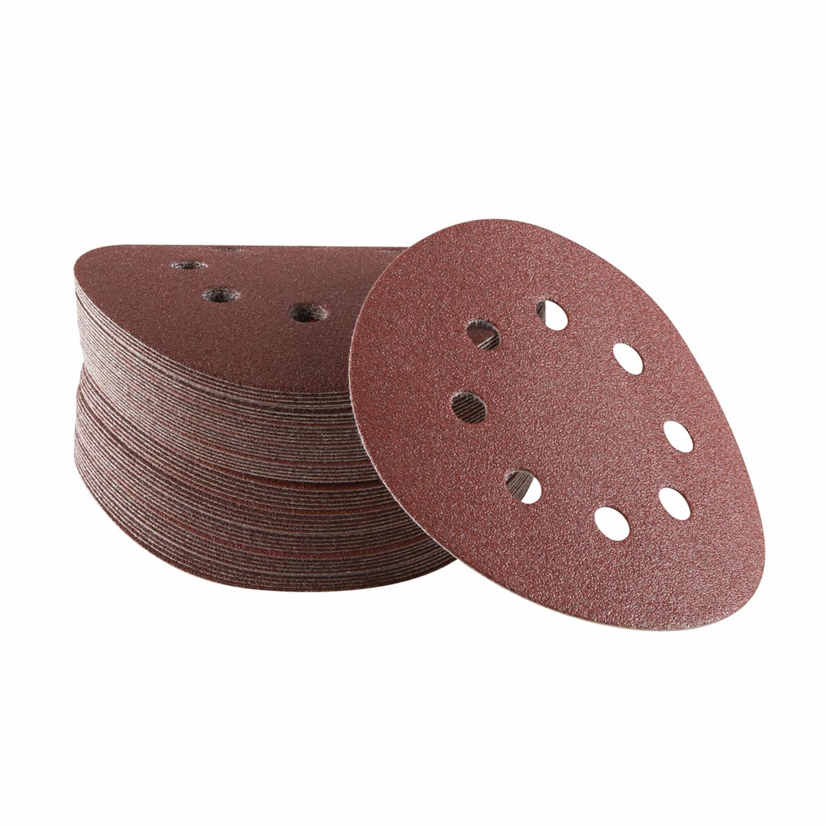 Bosch SR5R320 5 Hook & Loop Sanding Disc, 8-Hole, Red, 320 Grit (5PK) (5-Pack)