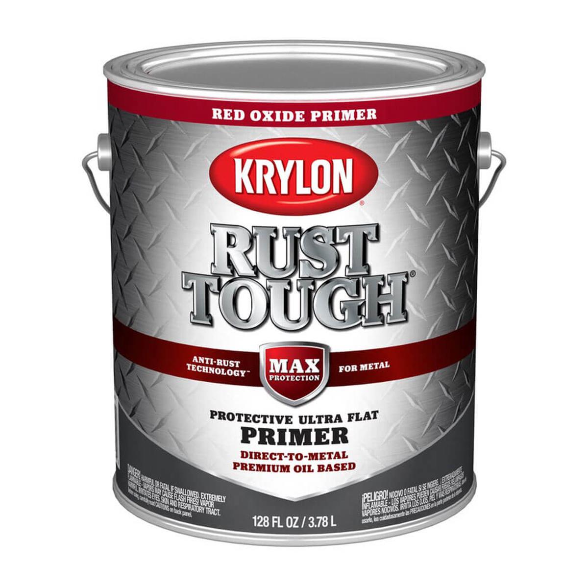 Krylon Rust Tough Primer Ultra Flat Red OxideRusty Metal 1 gal