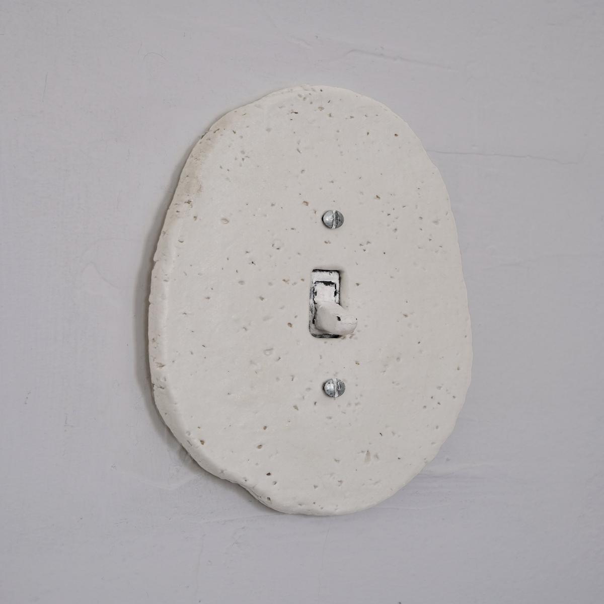 Rounded Single Gang Porcelain Light Switch Plate