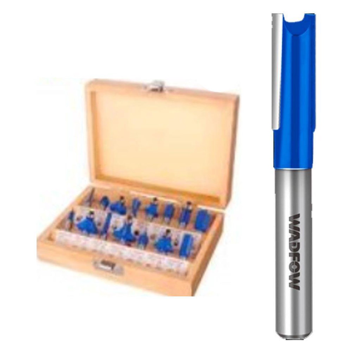 Wadfow UWRG5P21 Router Bits Set 15Pcs 1/2"