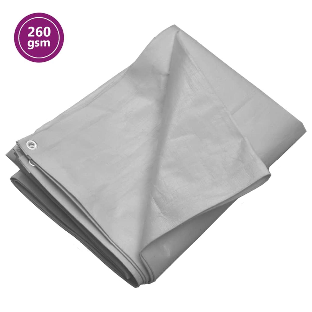 Berkfield Tarpaulin 260 g/m__ 4x8 m Grey HDPE