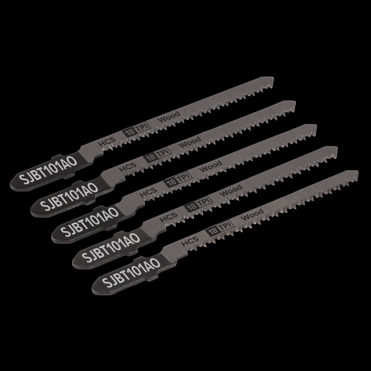 Sealey SJBT101AO 83mm 18tpi Jigsaw Blade Hard Wood - Pack of 5