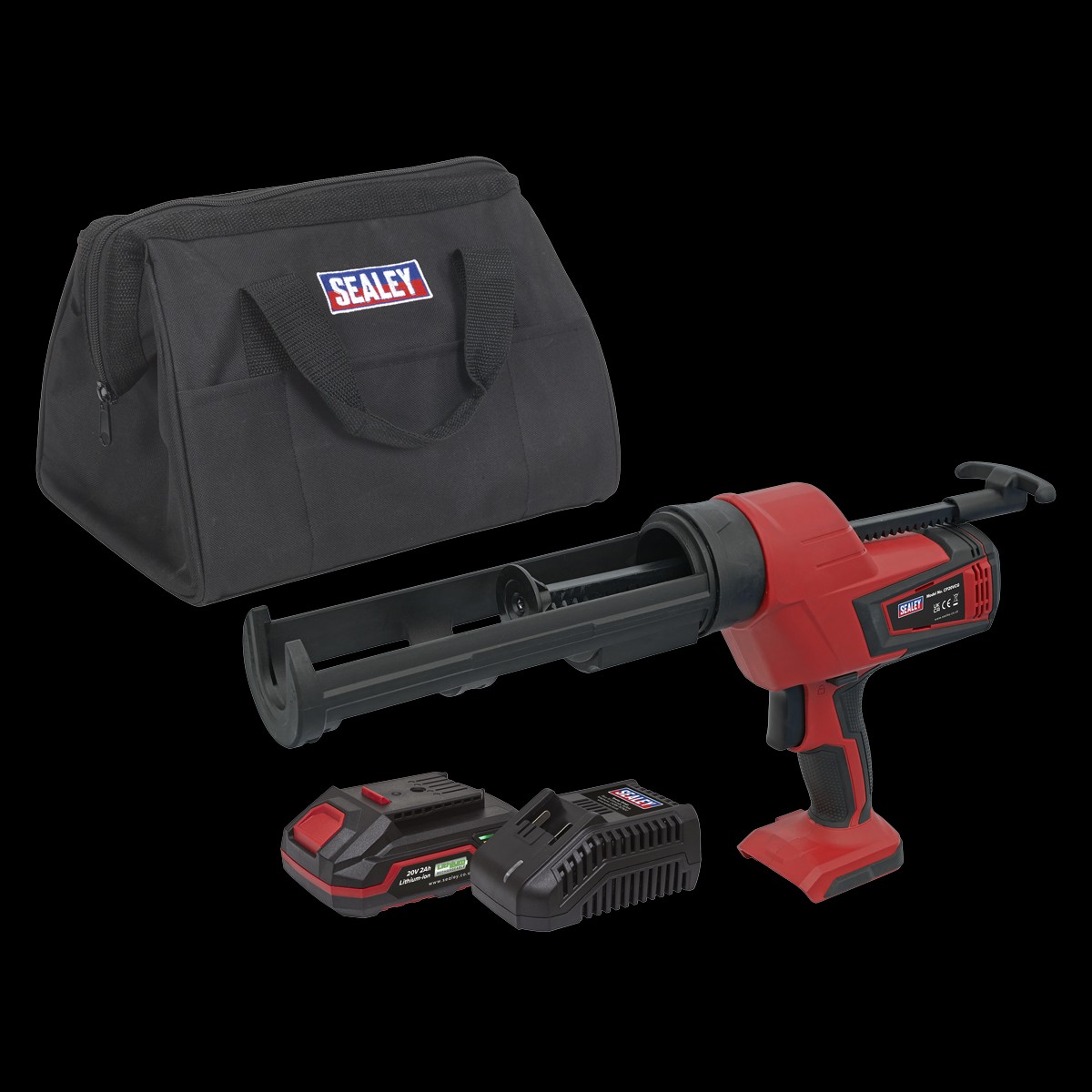 Sealey CP20VCGKIT1 Cordless 20V 2Ah SV20 Series Caulking Gun Kit 310ml