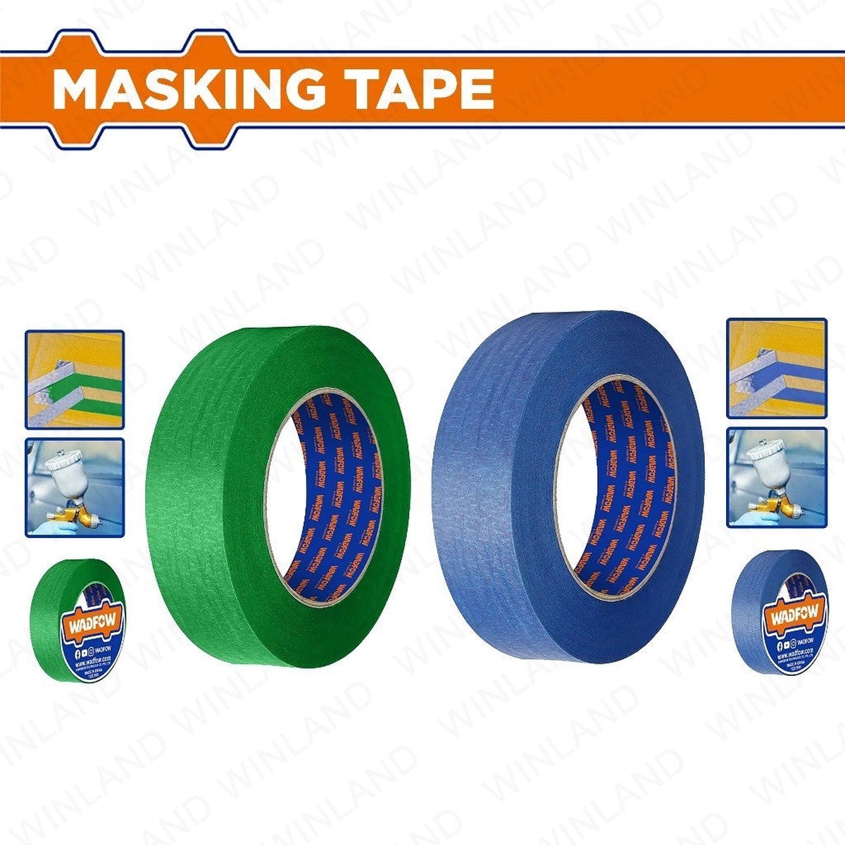Wadfow by Winland 0.14mm Thick Painter's Tape Easy to stick and Peel off Masking Tape for Painting
