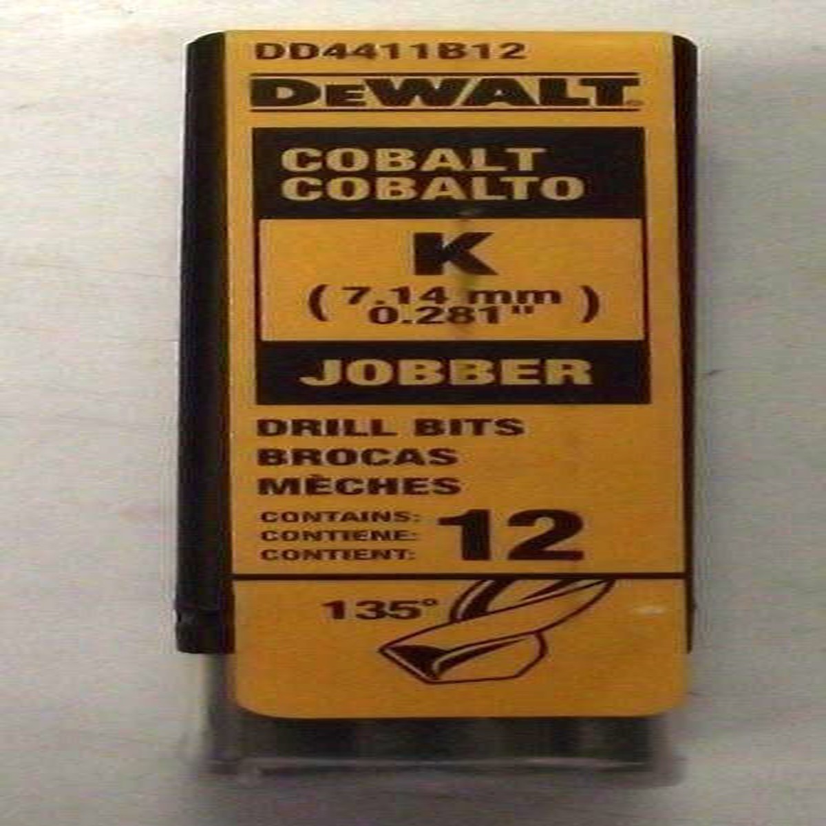 DeWalt DD4411B12 Letter K Wire Cobalt Jobber Drill Bits Germany 12 Pack