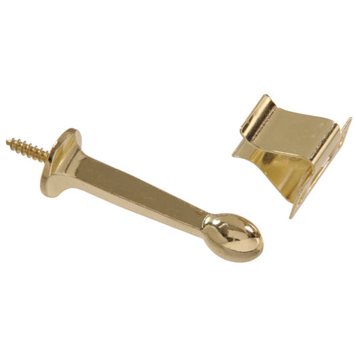 Hillman Brass Rigid Door Stop with Holder
