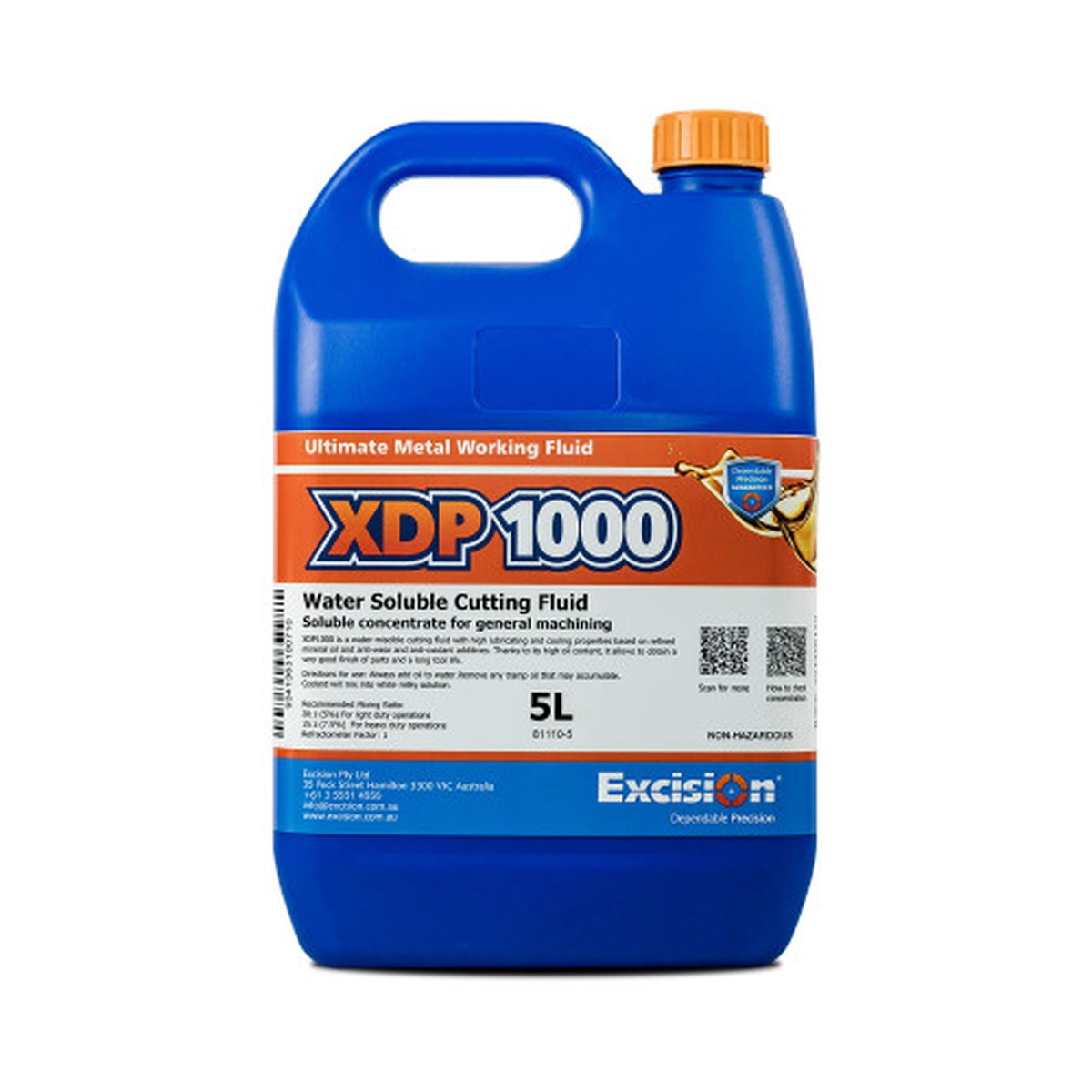 EXCISION XDP1000 Water Soluble Cutting Fluid 5Lt 81110-5
