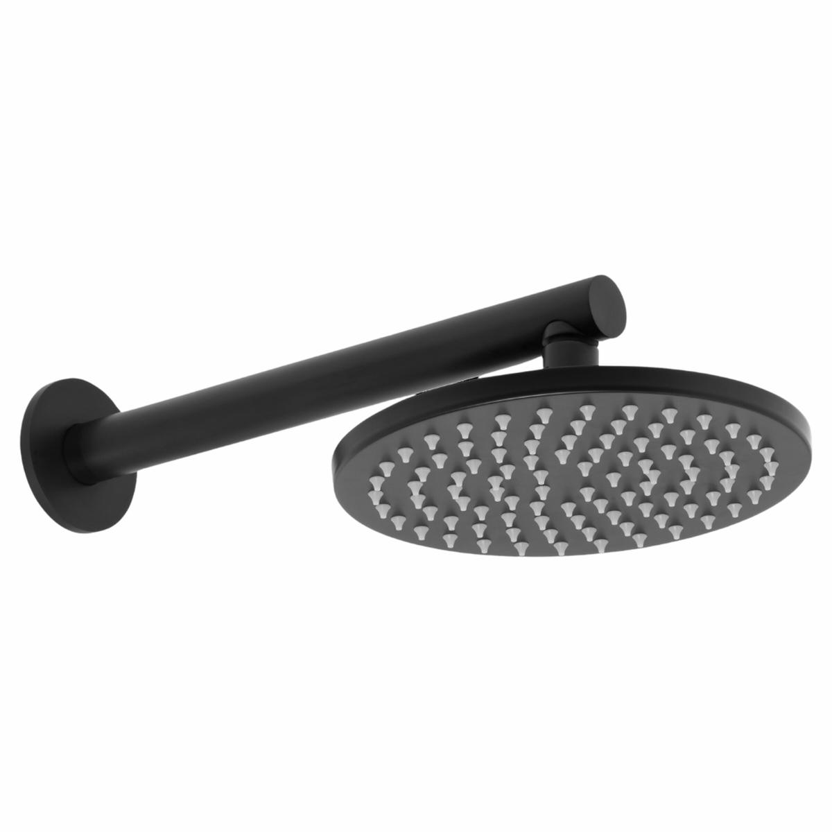 Johnson Suisse Venezia Overhead Rain Shower With 300mm Wall Arm Matte Black