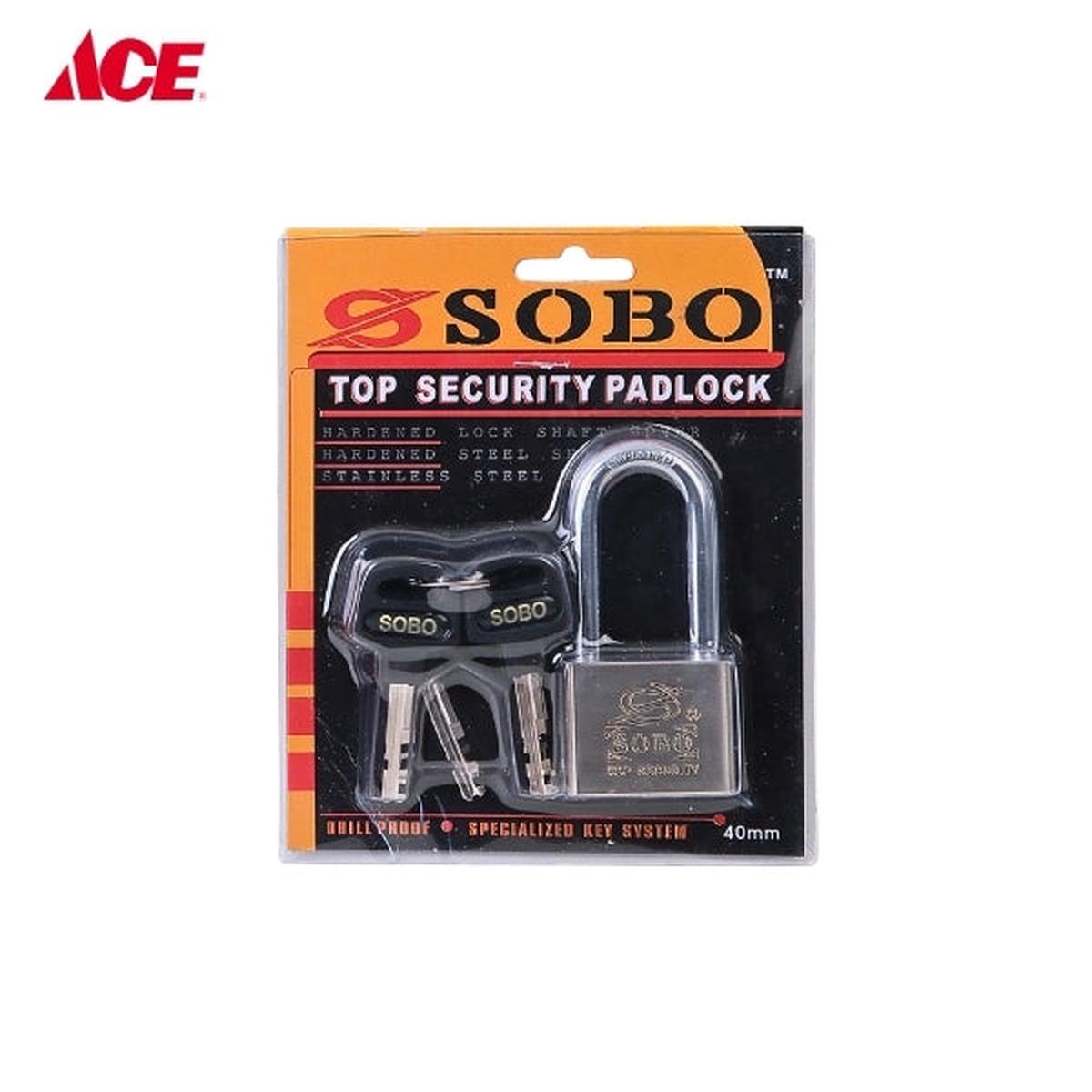 SOBO 40mm Stainless Steel Long Shackle Padlock (SPSM40MM)