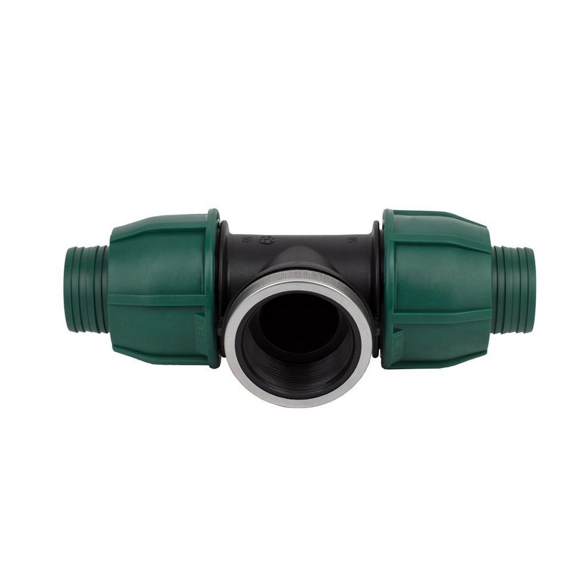 1-1/2" x 1-1/4" BSP x 1-1/2" Rural Female Tee PE x Female x PE Norma Rural Compression