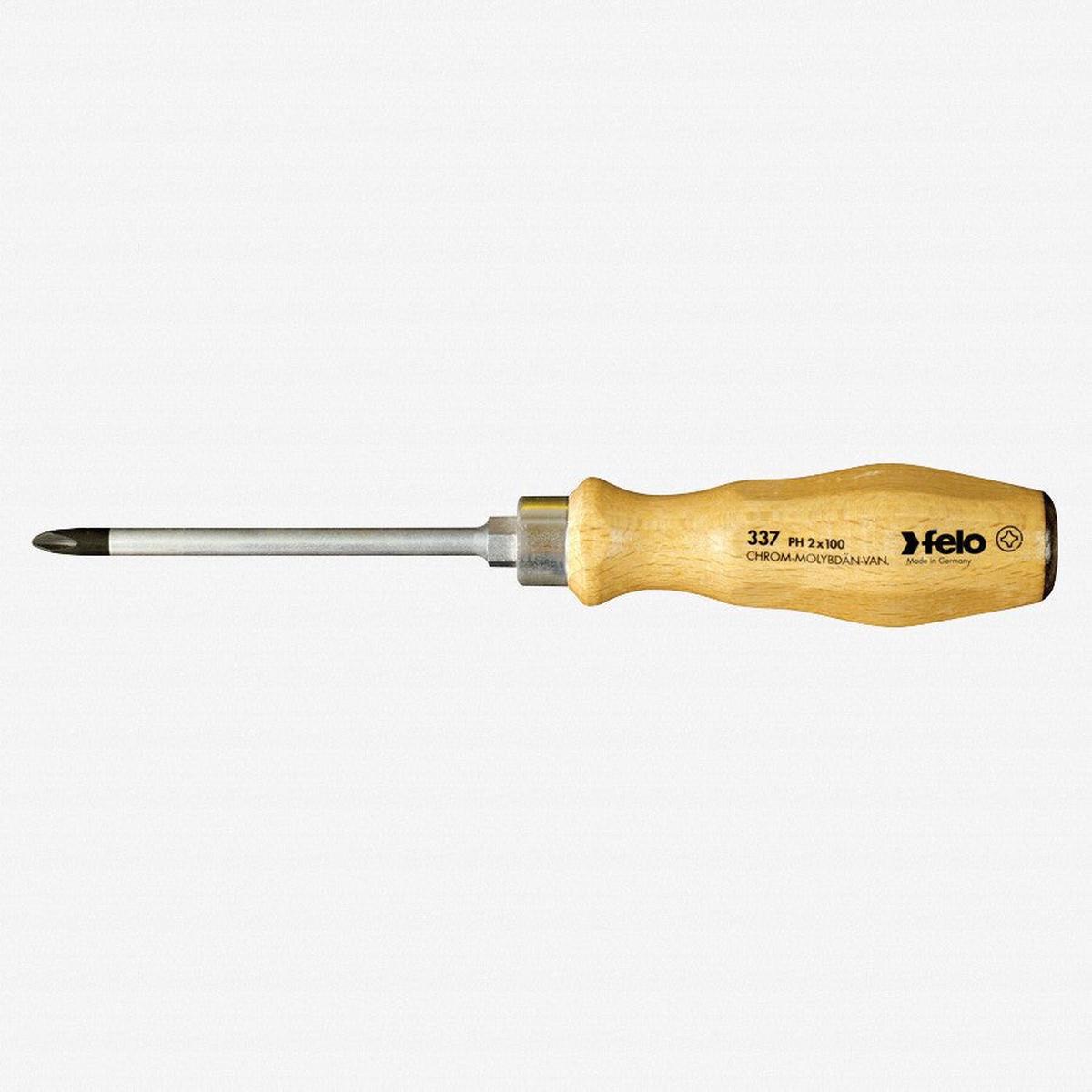Felo #2 x 100mm Wood Handle Phillips Screwdriver