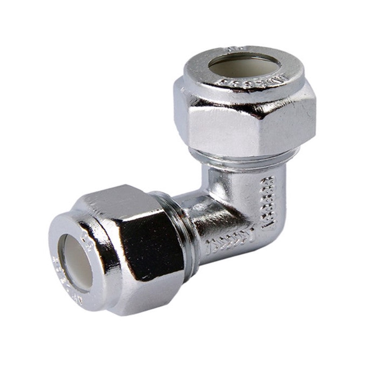 Nylon Compression Brass Elbow Chrome Plated- Comp x Comp - 3/4" C x 3/4" C