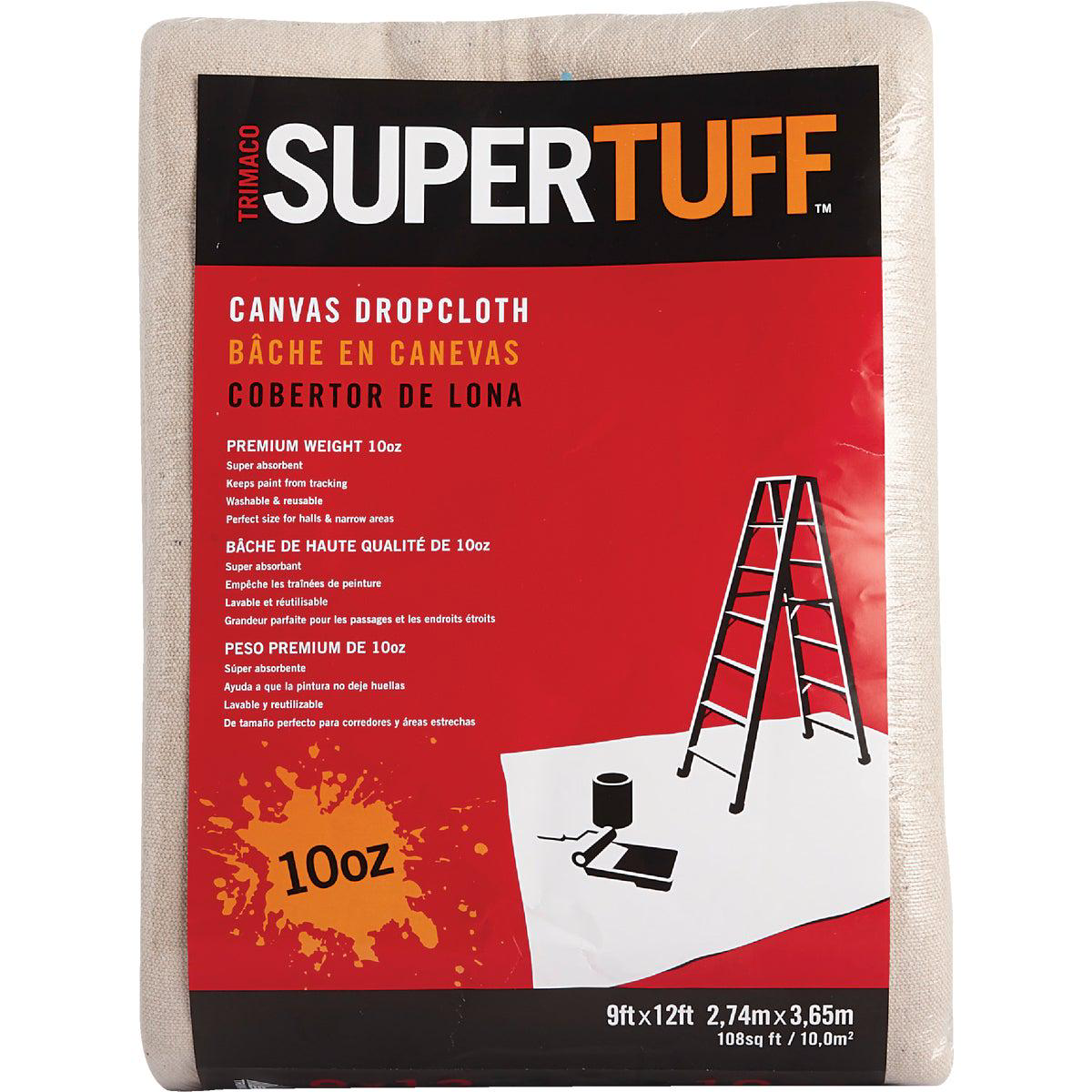 Trimaco SuperTuff Canvas 9 Ft x 12 Ft 10 Oz Drop Cloth