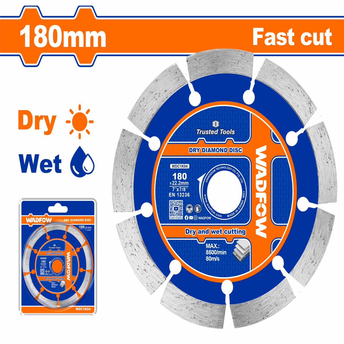 Wadfow Wet & Dry Diamond Disc 4 inch-7inch
