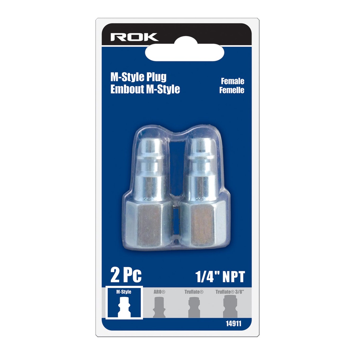 PLUG IND. MSTYLE 1/4 F 2 PC STEEL
